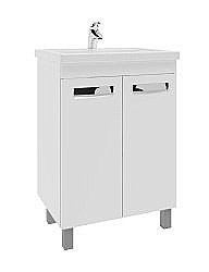 Тумба с раковиной Vigo Plaza 600 белая для ванной в интернет-магазине Sanbest