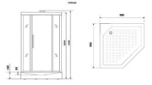 Душевая кабина Niagara Luxe NG-7799WBK 90x90 серебро купить в интернет-магазине Sanbest