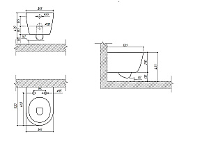 Унитаз подвесной Aquatek ПОЛАРИС AQ0700-01+INS-0000012+KDI-0000014+KKI-0000002 белый, безободковый, с крышкой микролифт, с инсталляцией и кнопкой хром матовый купить в интернет-магазине Sanbest