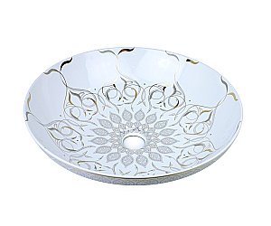 Раковина накладная Bronze de Luxe Persia 40,5 2008 белая, с декором купить в интернет-магазине Sanbest