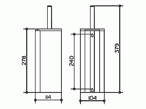 Ершик настенный высокий KEUCO Plan купить в интернет-магазине сантехники Sanbest