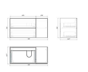 Тумба с раковиной подвесная Grossman АДЕЛЬ 1010001 100 белая для ванной в интернет-магазине Sanbest