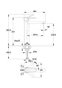 Смеситель для раковины Cersanit MODUO 64095 купить в интернет-магазине сантехники Sanbest