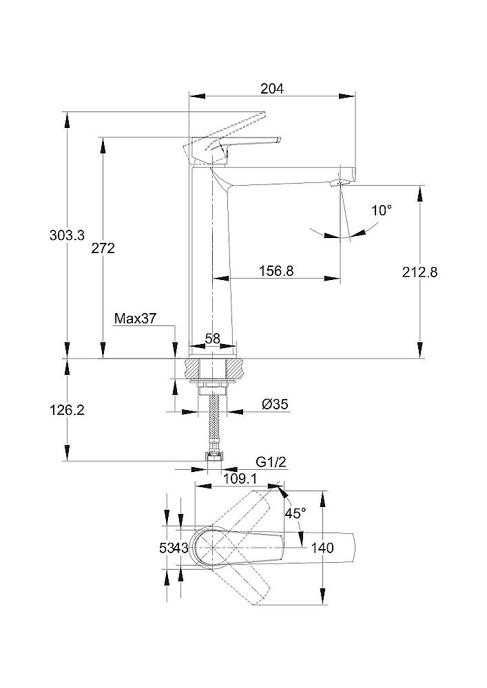 Смеситель для раковины Cersanit MODUO 64095 купить в интернет-магазине сантехники Sanbest