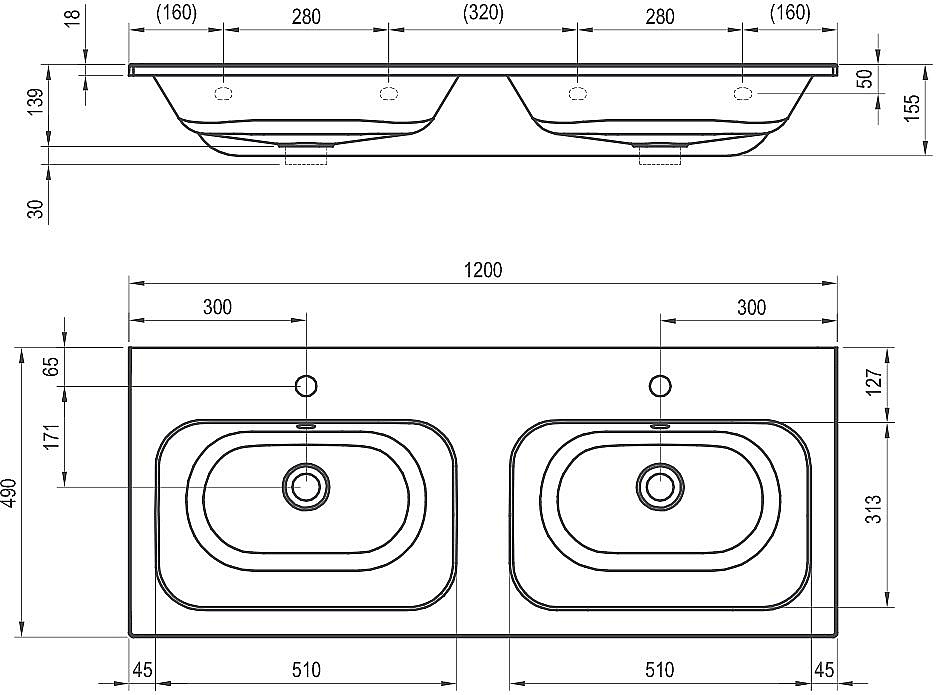 Раковина Ravak Chrome Slim XJG01112001 белый купить в интернет-магазине Sanbest