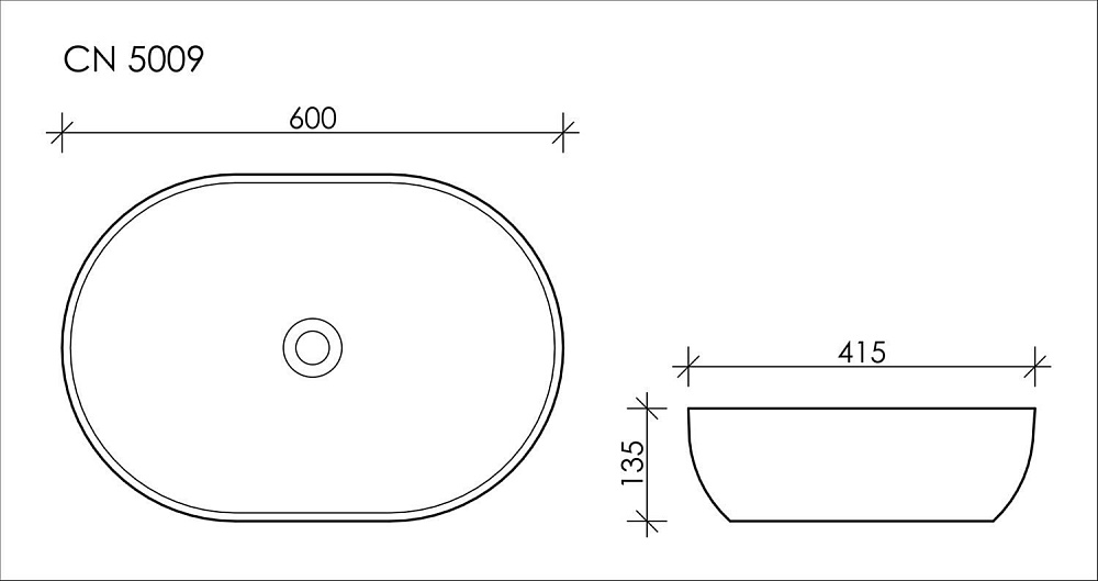 Раковина накладная Ceramica Nova Element CN5009 60 купить в интернет-магазине Sanbest