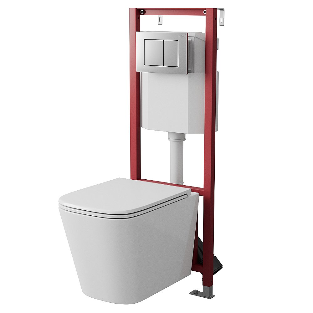 Инсталляция для унитаза D&K DI8140116 кнопка хром купить в интернет-магазине сантехники Sanbest