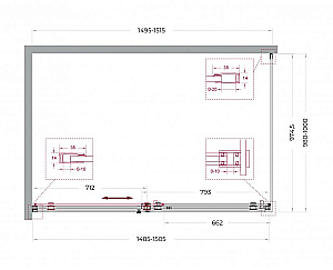 Душевой уголок BelBagno SOFT_CLOSE-2-AH-1 150х100 стекло прозрачное/профиль оружейная сталь купить в интернет-магазине Sanbest