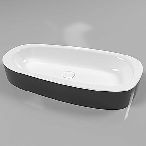 Раковина накладная WhiteCross Moonstone E 70 0731.070035.10100 черная, белая купить в интернет-магазине Sanbest