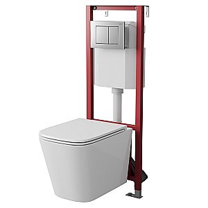 Инсталляция для унитаза D&K DI8140116 кнопка хром купить в интернет-магазине сантехники Sanbest