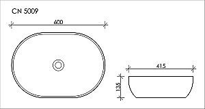 Раковина накладная Ceramica Nova Element CN5009 60 купить в интернет-магазине Sanbest