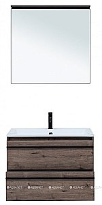 Тумба с раковиной Aquanet Lino 80 Дуб Веллингтон для ванной в интернет-магазине Sanbest