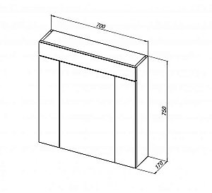 Зеркальный шкаф De Aqua Эколь 184800 70 белый купить в интернет-магазине сантехники Sanbest