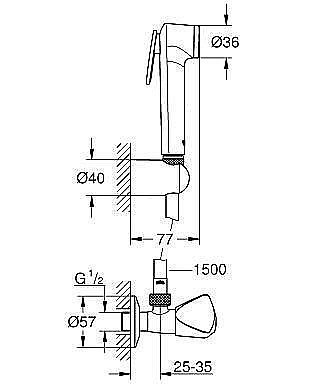 Душевой гарнитур Grohe Tempesta-F Trigger Spray 26357000 купить в интернет-магазине сантехники Sanbest