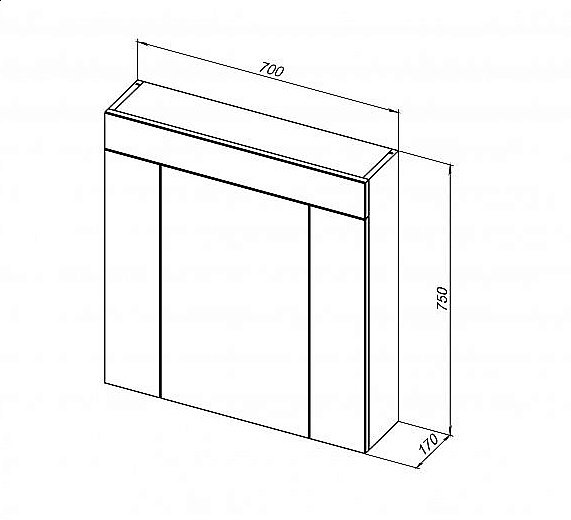 Зеркальный шкаф De Aqua Эколь 184800 70 белый купить в интернет-магазине сантехники Sanbest