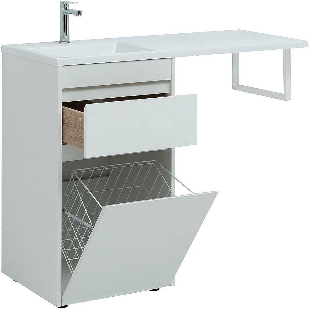 Тумба с раковиной Aquanet Токио 239290 120 белый для ванной в интернет-магазине Sanbest