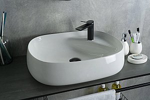 Раковина накладная Gid Lago 59 N9048 51185 белая купить в интернет-магазине Sanbest