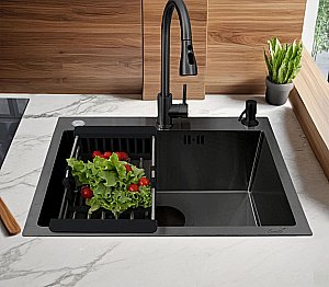 Кухонная мойка CeruttiSpa GLORIA60B nano black CT11258 графит купить в интернет-магазине сантехники Sanbest