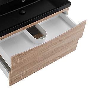 Тумба с раковиной Belbagno MARINO 80 белый дуб/черная раковина для ванной в интернет-магазине Sanbest