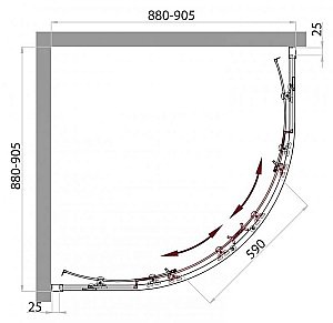 Душевой уголок BelBagno SELA-R-2-90-C-Cr 90x90 стекло прозрачное/профиль хром купить в интернет-магазине Sanbest