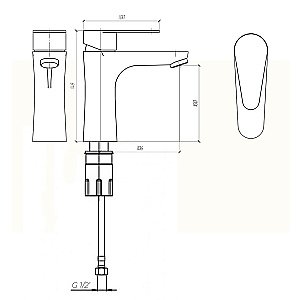 Смеситель для раковины Paini Verona 99PW205 сатин брашированный купить в интернет-магазине сантехники Sanbest