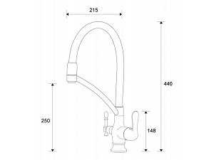 Смеситель для кухни Aksy Bagno TL-18023 никель купить в интернет-магазине сантехники Sanbest