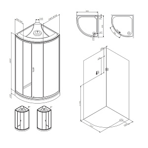 Душевая кабина AM.PM X-Joy W88C-401-090WT 90x90 купить в интернет-магазине Sanbest