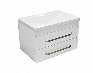 Тумба с раковиной Эстет Monaco 70 подвесная 2 ящика/любой цвет тумбы и раковины под заказ для ванной в интернет-магазине Sanbest