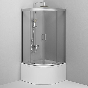Душевой уголок AM.PM Gem W90G-401A090WT 90х90 стекло прозрачное/профиль серебро матовое купить в интернет-магазине Sanbest