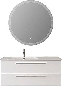 Тумба с раковиной Cezares ECO-CER-N 120 ECO-CER-N-1200-2C-SO-BL белая глянцевая левая/правая для ванной в интернет-магазине Sanbest