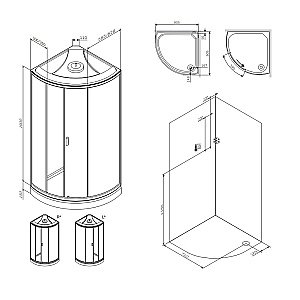 Душевая кабина AM.PM X-Joy W88C-401-090WT 90x90 купить в интернет-магазине Sanbest