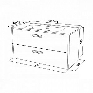 Тумба с раковиной IDDIS Brick BRI10W1i95K 100 белая для ванной в интернет-магазине Sanbest