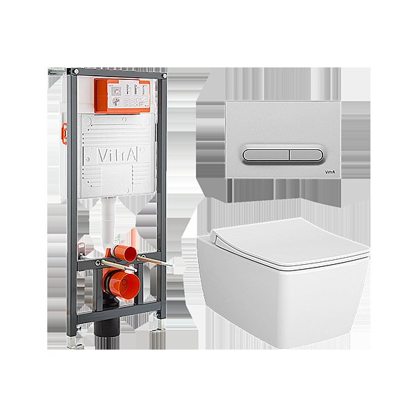 Унитаз Vitra METROPOLE 9820B003-7201 безободковый, с инсталляцией, с крышкой микролифт купить в интернет-магазине Sanbest