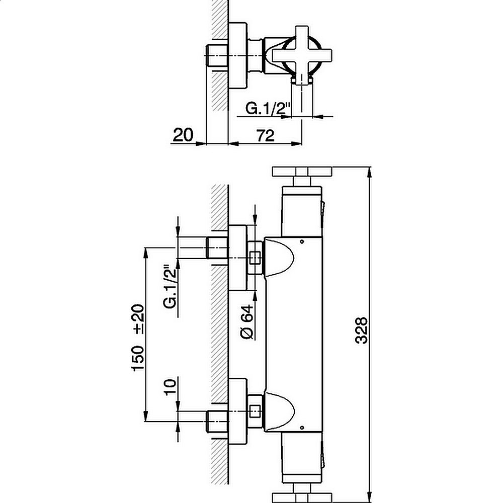 Смеситель для душа Cisal BARCELONA QUAD BQT0101021 хром купить в интернет-магазине сантехники Sanbest
