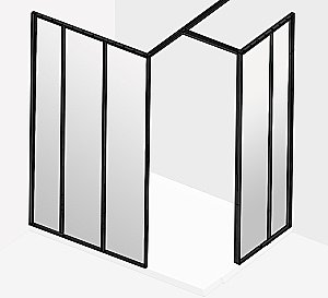 Душевое ограждение Jacob Delafon Nouvelle Vague 110 боковая стенка 70 зеркальное/черный купить в интернет-магазине Sanbest