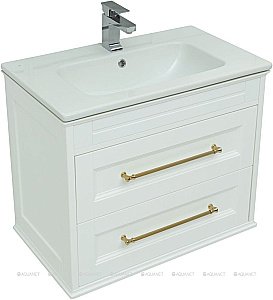 Тумба с раковиной Aquanet Бостон 243782 80 белый матовый для ванной в интернет-магазине Sanbest