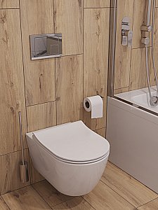 Унитаз подвесной Cersanit NATURE OVAL CO DPL EO c инсталляцией VECTOR/кнопка CORNER хром, с крышкой микролифт, безободковый купить в интернет-магазине Sanbest