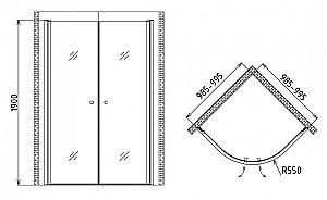 Душевой угол Gemy New Rockcoco S03082B купить в интернет-магазине Sanbest