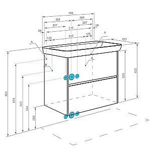 Тумба с раковиной Акватон Сканди 80 белая/дуб верона для ванной в интернет-магазине Sanbest