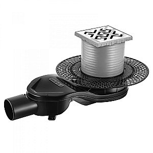 Душевой трап боковой Berges Platz Antik 10х10 091160 хром глянец купить в интернет-магазине Sanbest