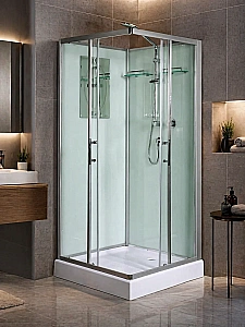 Душевая кабина WeltWasser WW500 LAINE XL 1001 профиль матовый хром/стекло прозрачное купить в интернет-магазине Sanbest