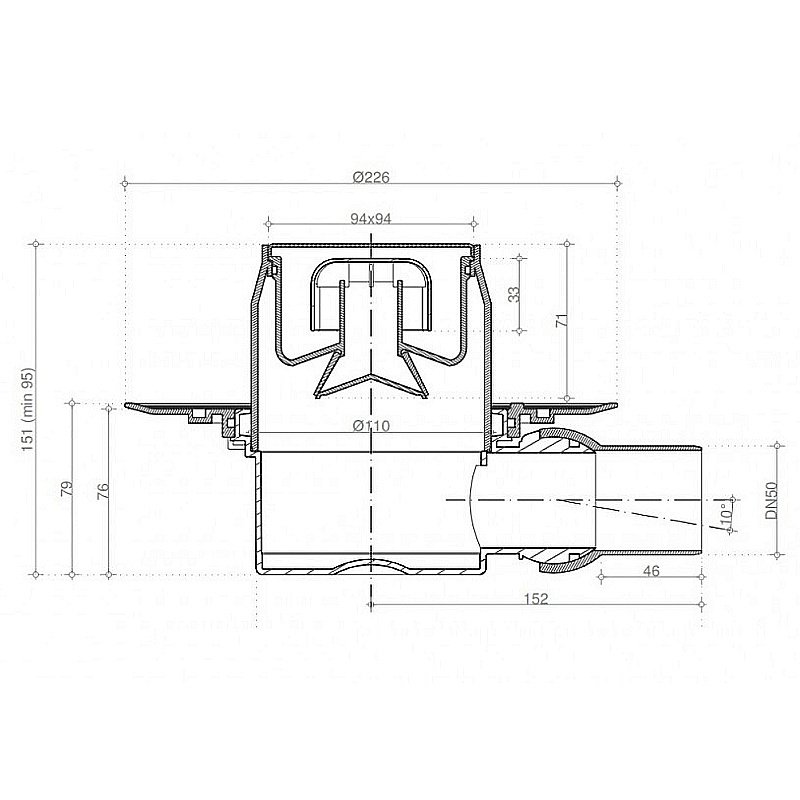 Душевой трап Pestan Confluo Standard 13000169 золото купить в интернет-магазине Sanbest