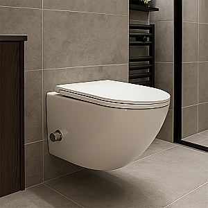 Унитаз подвесной с функцией биде Azario Grado AZ-046E-NR белый, безободковый, с крышкой микролифт купить в интернет-магазине Sanbest