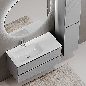 Тумба с раковиной Sancos Folk 100 FL100 Ergraut soft левая/правая для ванной в интернет-магазине Sanbest