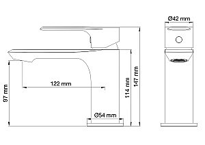 Смеситель для раковины WONZON & WOGHAND BRILLIANT, Хром (WW-88018079-CR) купить в интернет-магазине сантехники Sanbest