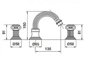Смеситель для биде Cezares APHRODITE-BBS2-03/24-O золото купить в интернет-магазине сантехники Sanbest