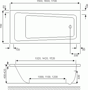 Ванна акриловая Excellent Ava 160x70 купить в интернет-магазине Sanbest