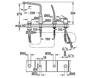 Смеситель для ванны и душа Grohe Veris 19373000 купить в интернет-магазине сантехники Sanbest