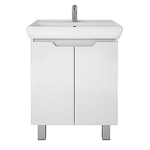 Тумба с  раковиной подвесная/напольная Dreja Q PLUS (D) 60 белый глянец для ванной в интернет-магазине Sanbest