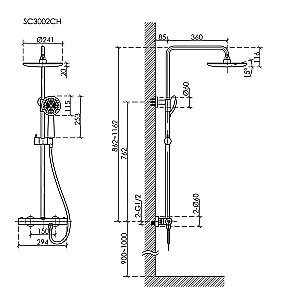 Душевая система Sancos Game SC3002MB черная матовая купить в интернет-магазине сантехники Sanbest